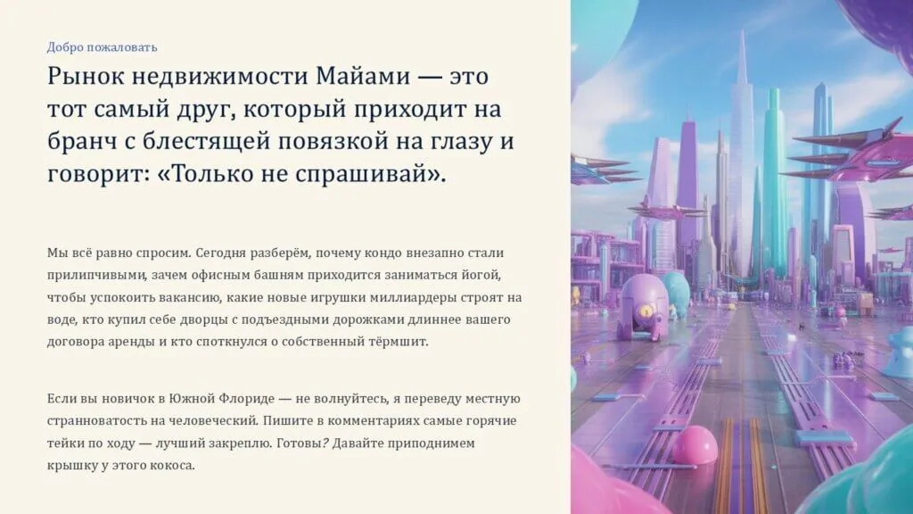 Майами, октябрь 2025: Обновление рынка недвижимости