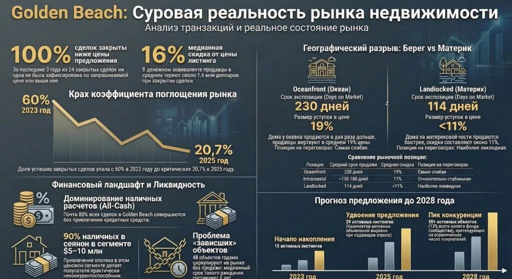 Голден-Бич, Майами-Дейд: полный обзор сообщества, ценности земли и реальной динамики рынка недвижимости