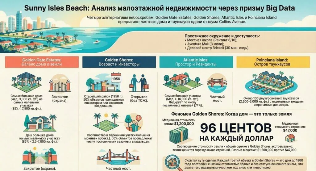 Sunny Isles Beach без небоскрёбов: где искать частные дома и таунхаусы у воды