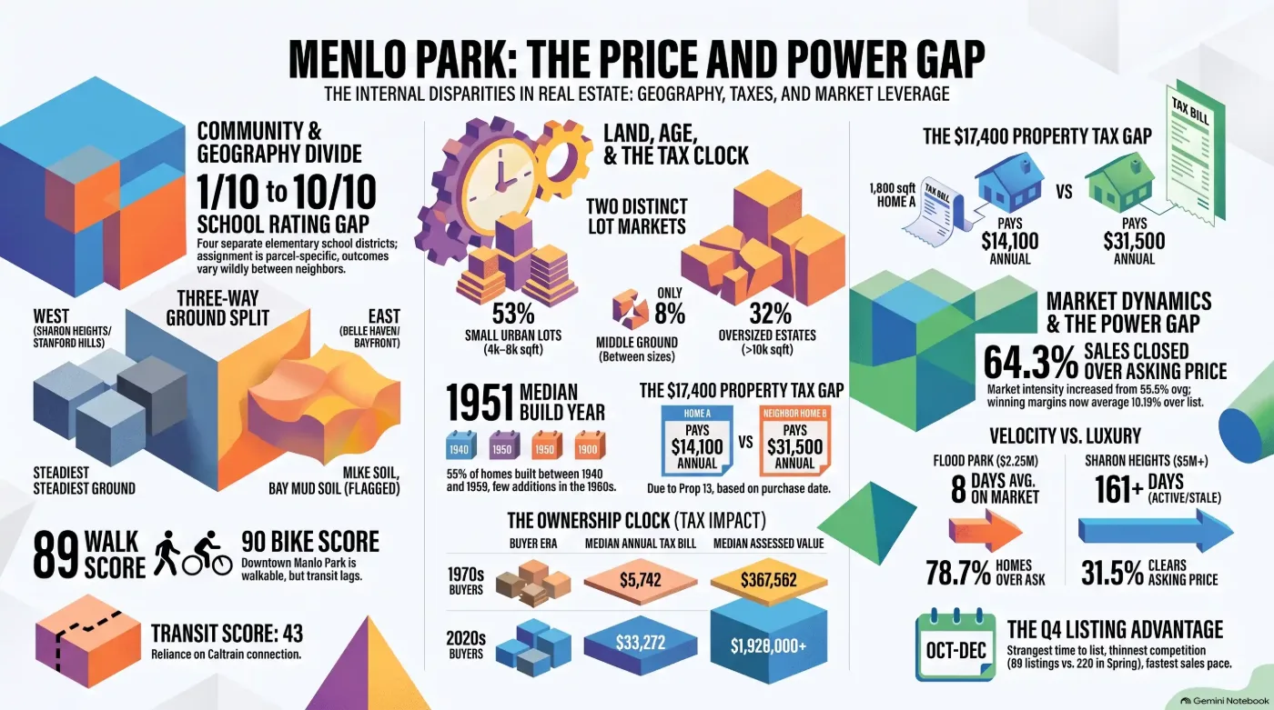 Menlo Park Real Estate: The Hidden Divides in Price, Land, and Market Power